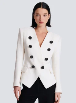 Women Balmain 8-button Double Crepe Jacket