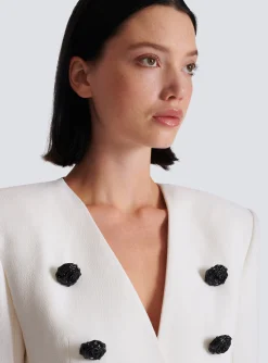 Women Balmain 8-button Double Crepe Jacket