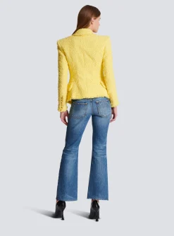 Women Balmain 8-button Fitted Tweed Jacket