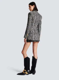 Women Balmain 2-button Jacquard Snakeskin Jacket