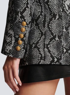 Women Balmain 2-button Jacquard Snakeskin Jacket
