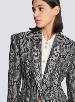 Women Balmain 2-button Jacquard Snakeskin Jacket