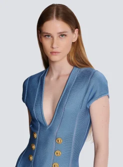 Women Balmain 6-button Knit Dress