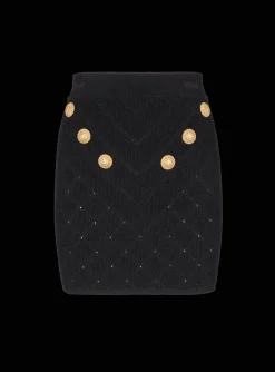 Women Balmain 6-button Knit Skirt