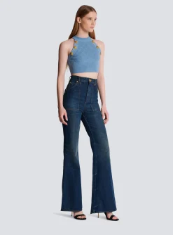 Women Balmain 6-button Knit Tank Top