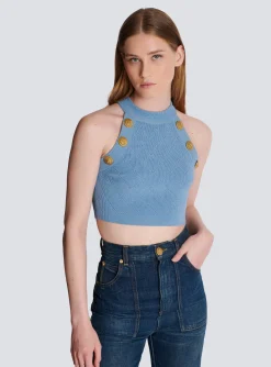 Women Balmain 6-button Knit Tank Top