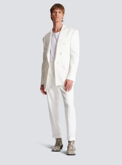 Balmain 6-button Monogram Satin Jacket