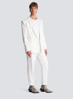 Balmain 6-button Monogram Satin Jacket