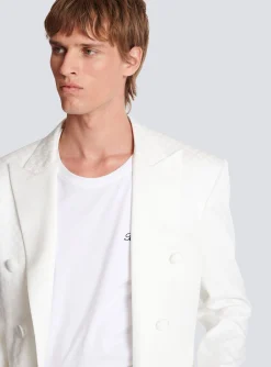Balmain 6-button Monogram Satin Jacket