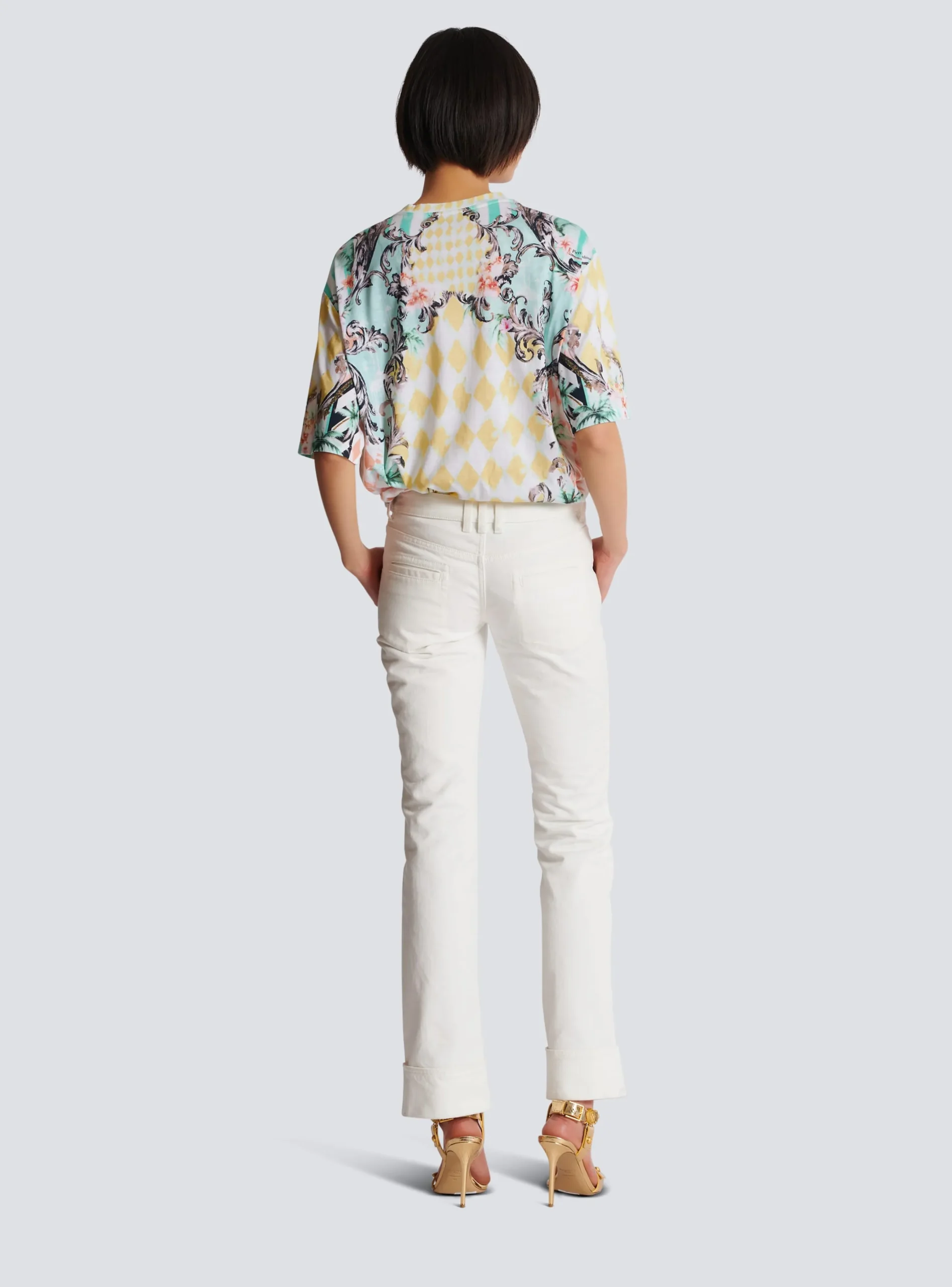 Women Balmain Buttoned Denim Jeans