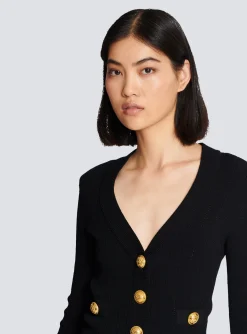 Women Balmain Buttoned Knit Cardigan
