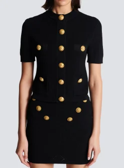 Women Balmain Buttoned Knit Cardigan