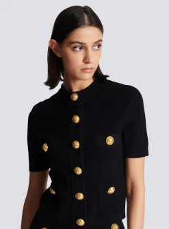 Women Balmain Buttoned Knit Cardigan