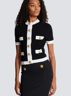 Women Balmain Buttoned Knit Cardigan