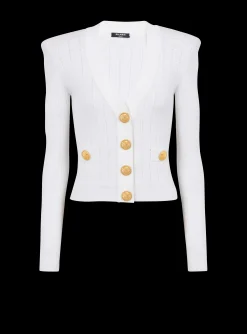 Women Balmain Buttoned Knit Cardigan