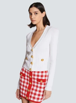 Women Balmain Buttoned Knit Cardigan