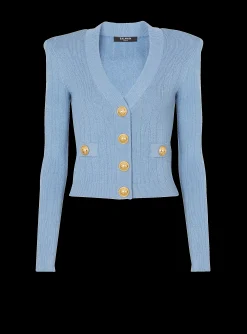 Women Balmain Buttoned Knit Cardigan
