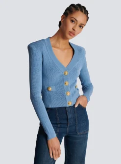 Women Balmain Buttoned Knit Cardigan