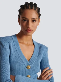 Women Balmain Buttoned Knit Cardigan