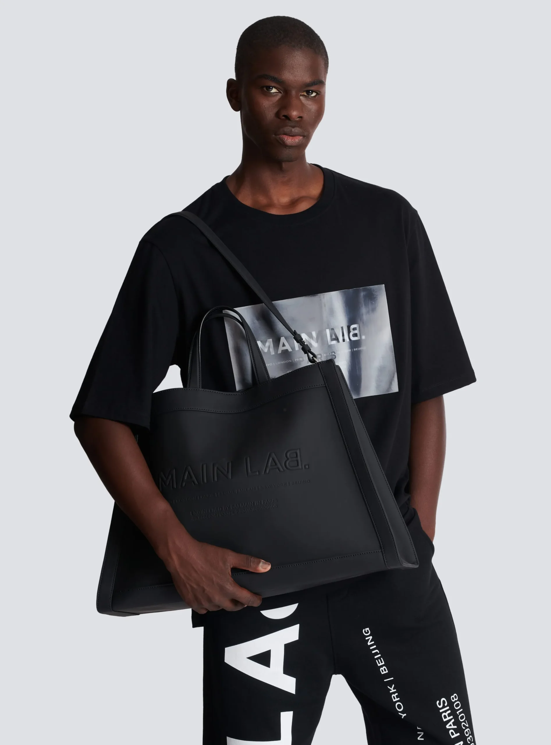 Balmain By Olivier Rubber-effect Leather Tote Bag
