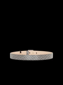 Balmain Calfskin PB Belt Embossed With The PB Labyrinth Monogram