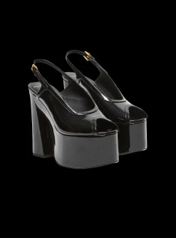 Women Balmain Cam Sandals In Patent Leather