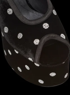 Women Balmain Cam Sandals In Velvet With Polka Dots