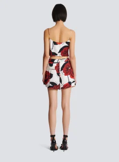 Women Balmain Cami Top With Roses Print