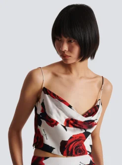 Women Balmain Cami Top With Roses Print