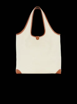Women Balmain Canvas And Leather B-army Grocery Bag