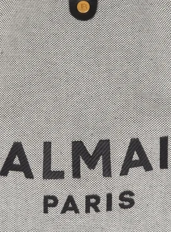 Women Balmain Canvas And Leather B-army Grocery Bag