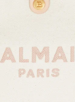 Women Balmain Canvas And Leather B-army Grocery Bag