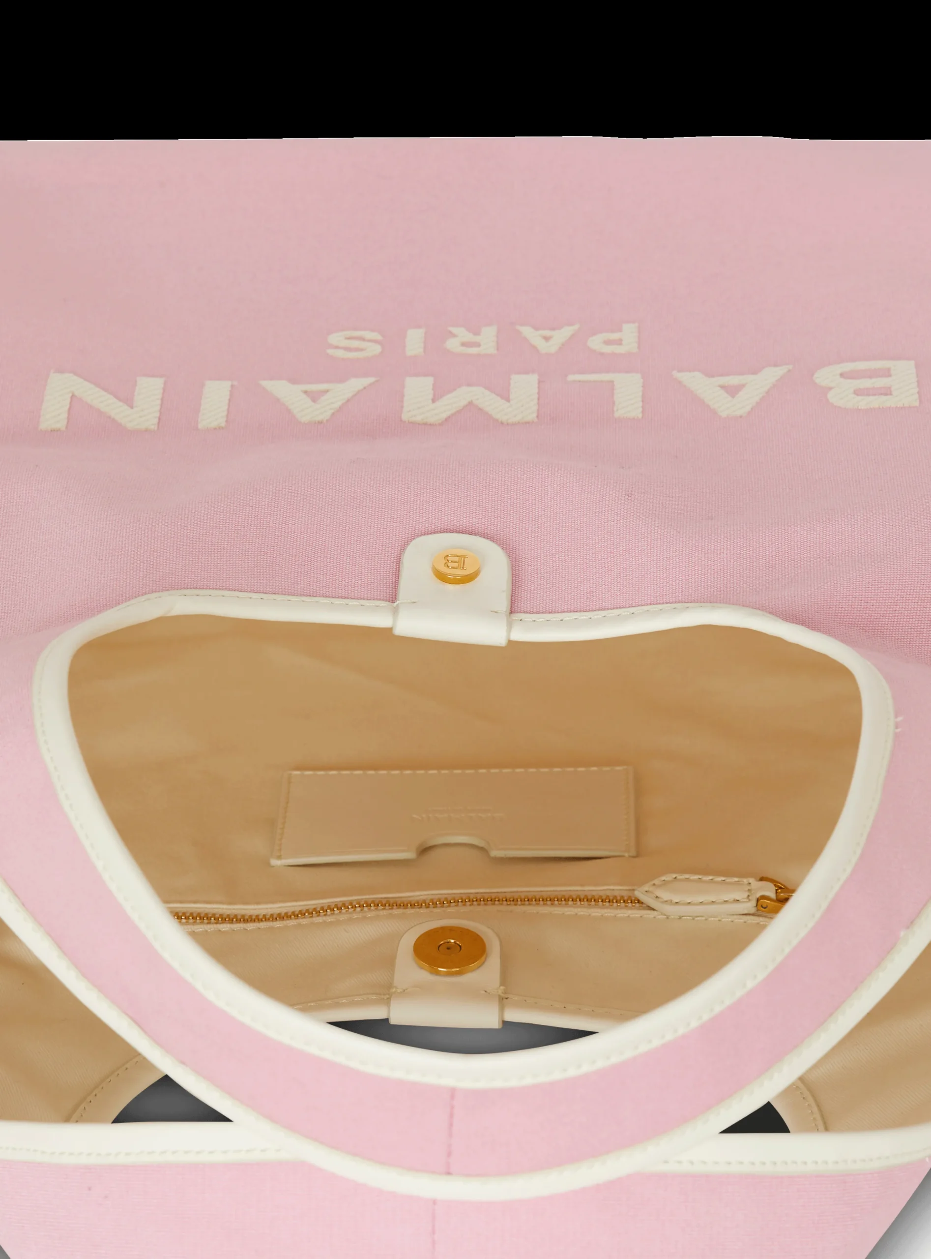 Women Balmain Canvas And Leather B-army Grocery Bag