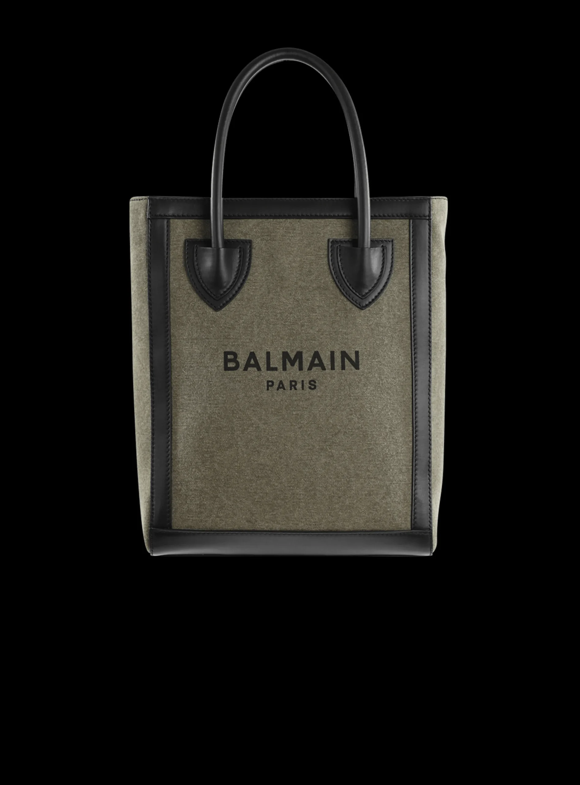 Women Balmain Canvas B-Army 26 Bag With Leather Panels