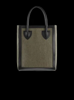 Women Balmain Canvas B-Army 26 Bag With Leather Panels
