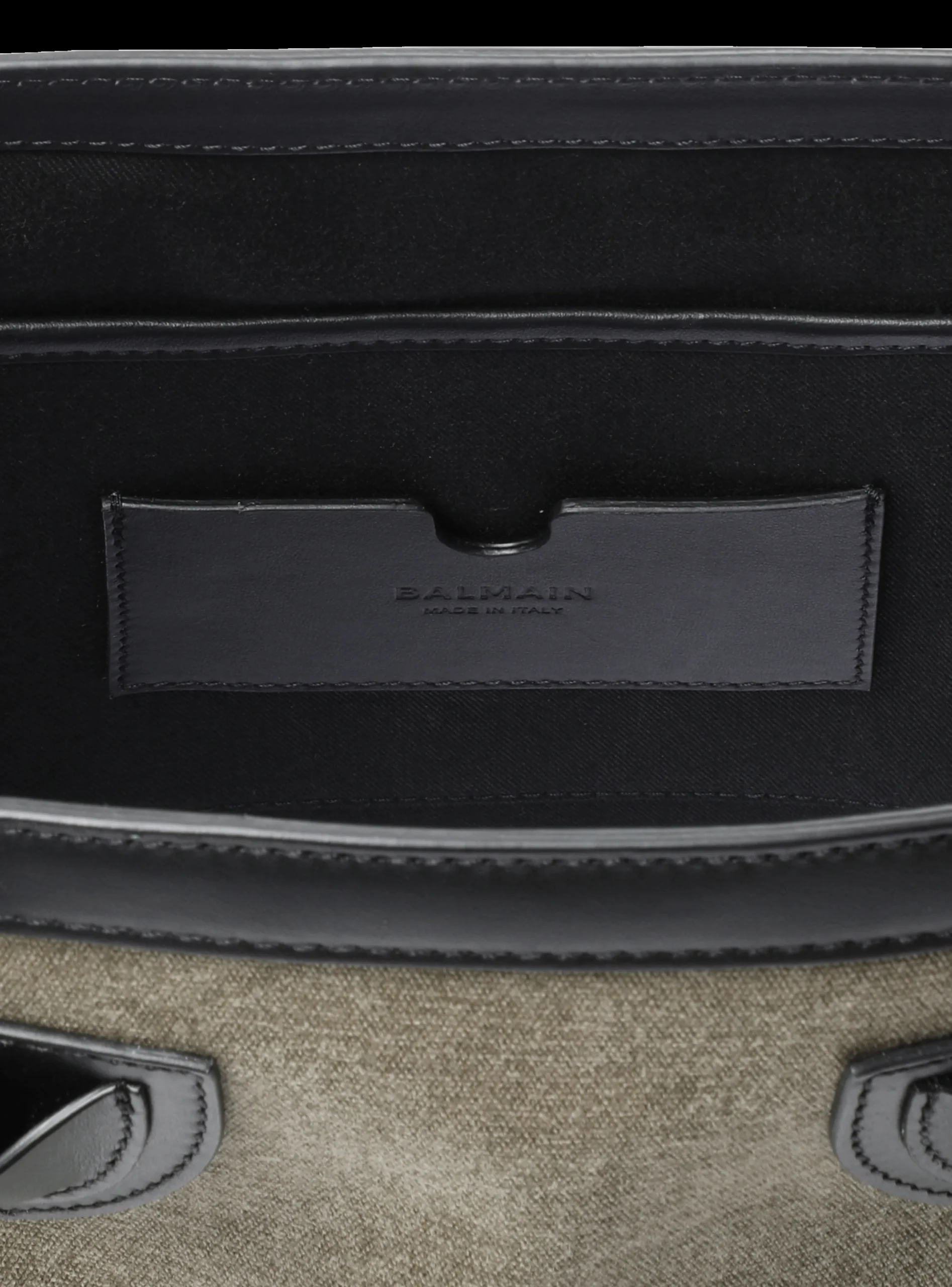 Women Balmain Canvas B-Army 26 Bag With Leather Panels
