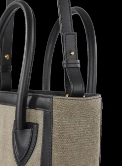 Women Balmain Canvas B-Army 26 Bag With Leather Panels