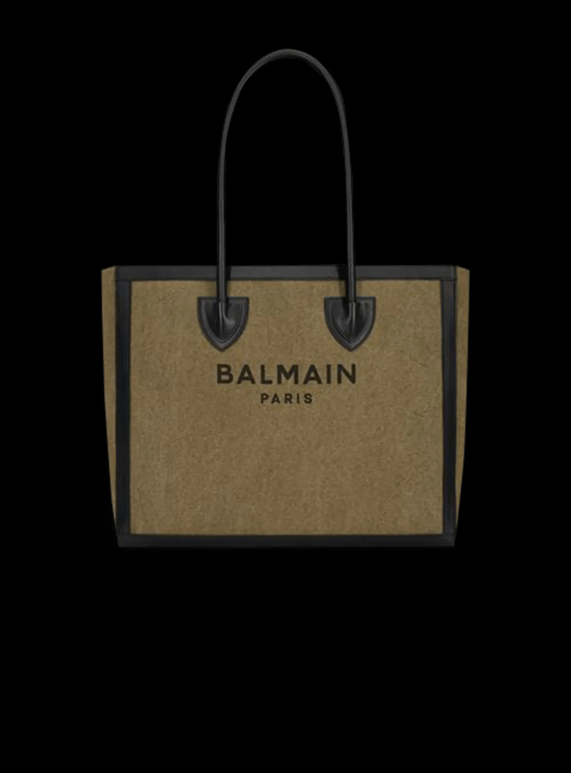 Women Balmain Canvas B-Army 42 Tote With Leather Panels