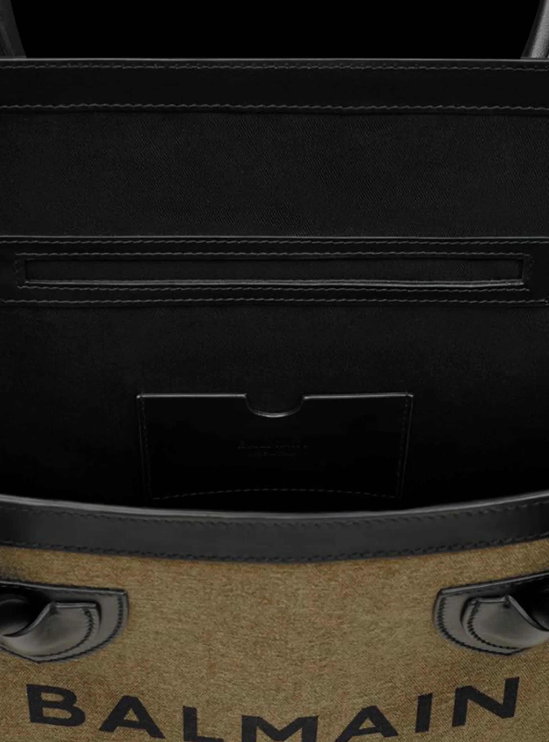 Women Balmain Canvas B-Army 42 Tote With Leather Panels