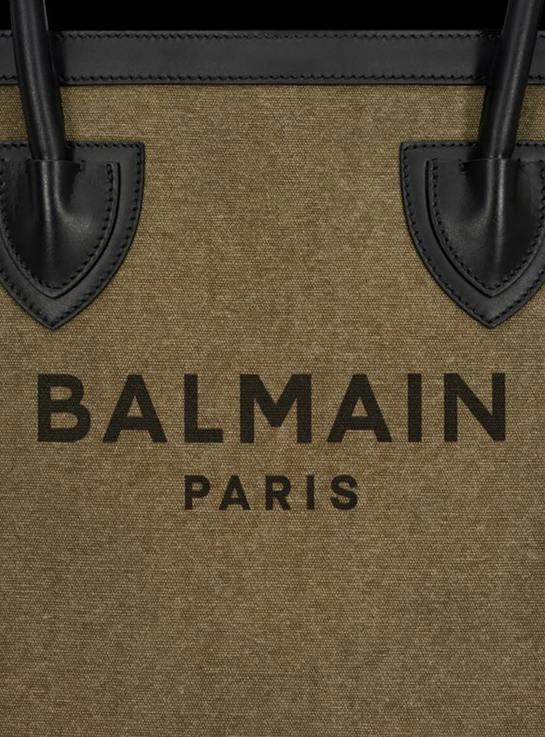 Women Balmain Canvas B-Army 42 Tote With Leather Panels