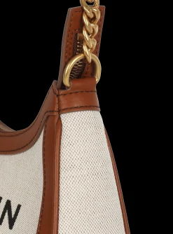 Women Balmain Canvas B-Army Handbag With Leather Panels