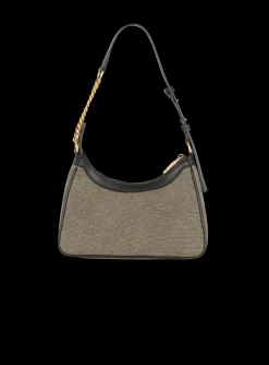 Women Balmain Canvas B-Army Handbag With Leather Panels
