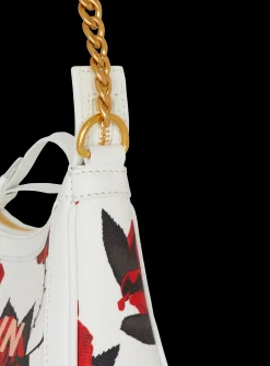 Women Balmain Canvas B-Army Shoulder Bag With A Roses Print