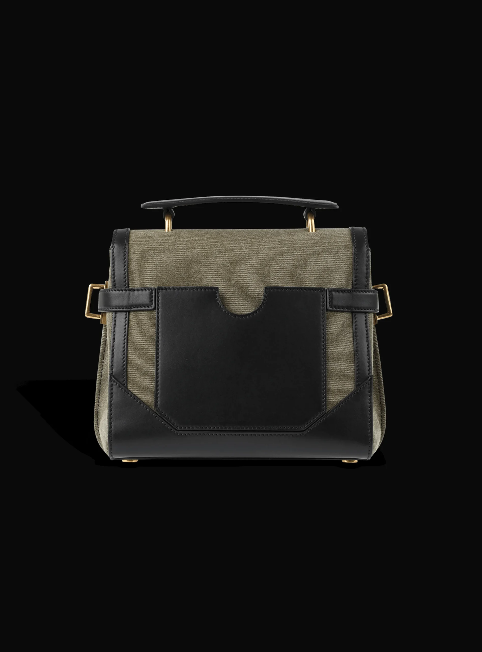 Women Balmain Canvas B-Buzz 23 Bag With Leather Panels