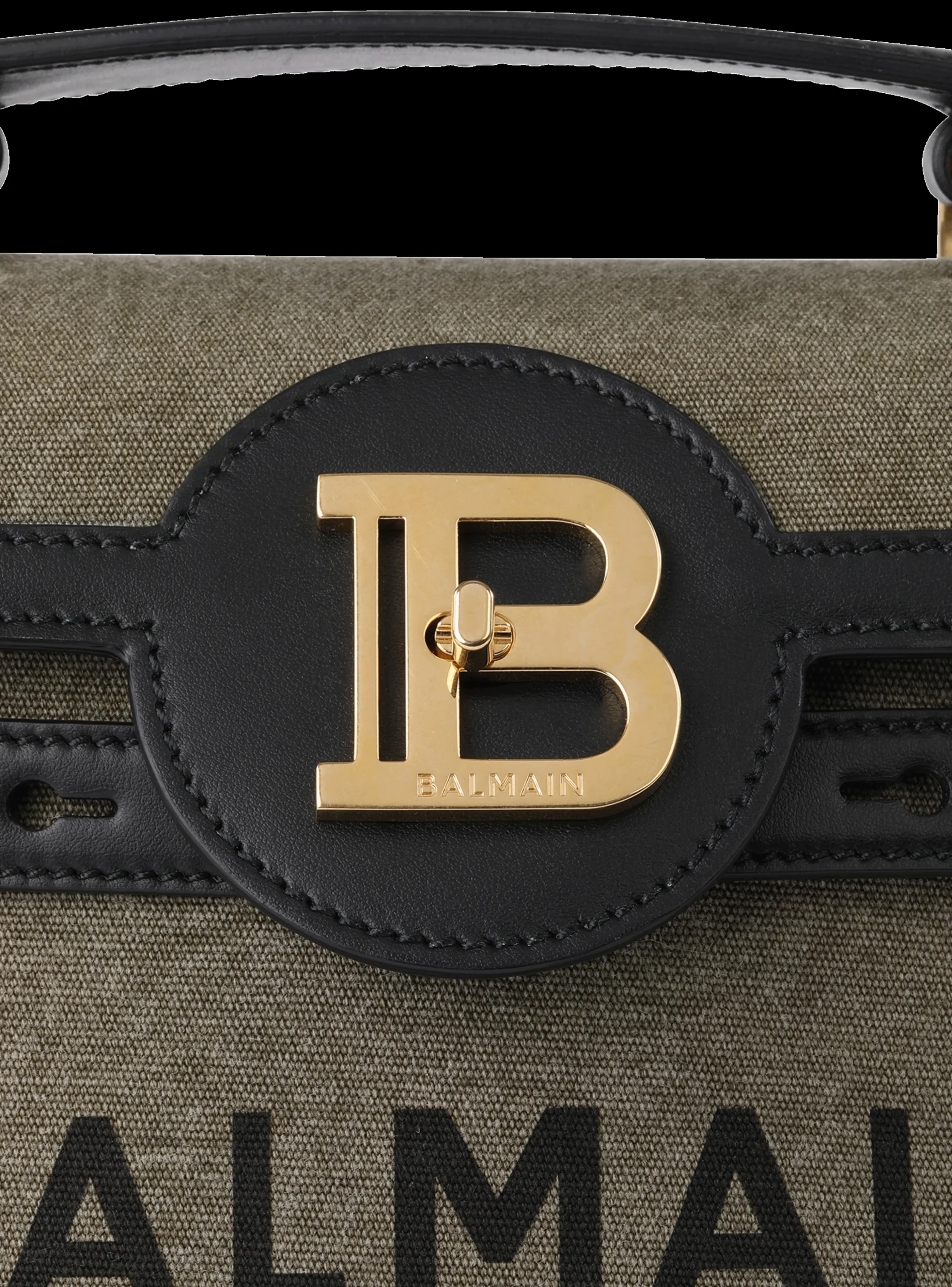Women Balmain Canvas B-Buzz 23 Bag With Leather Panels