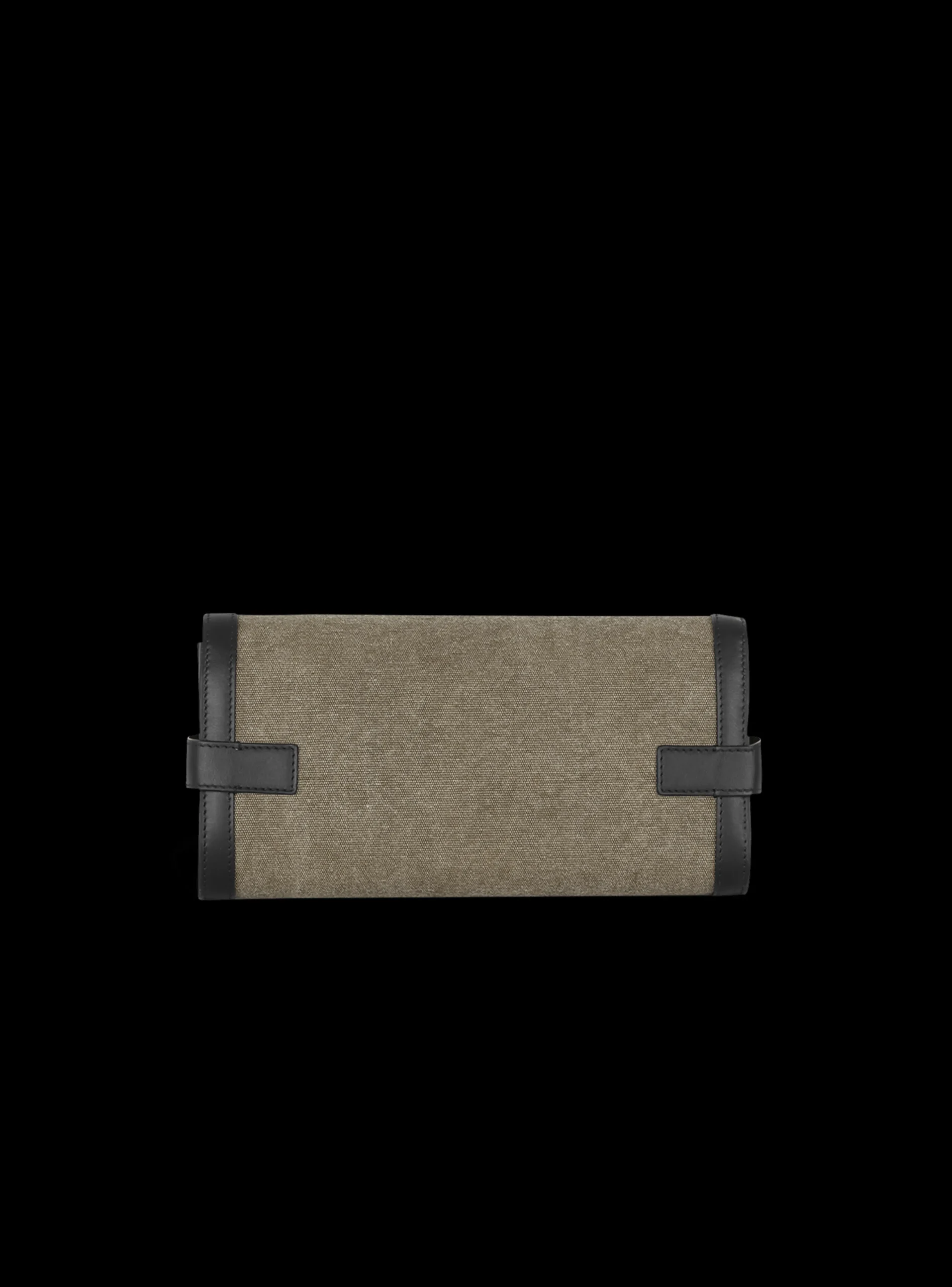 Women Balmain Canvas B-Buzz 23 Clutch Bag With Leather Panels