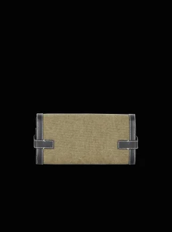 Women Balmain Canvas B-Buzz 23 Clutch Bag With Leather Panels