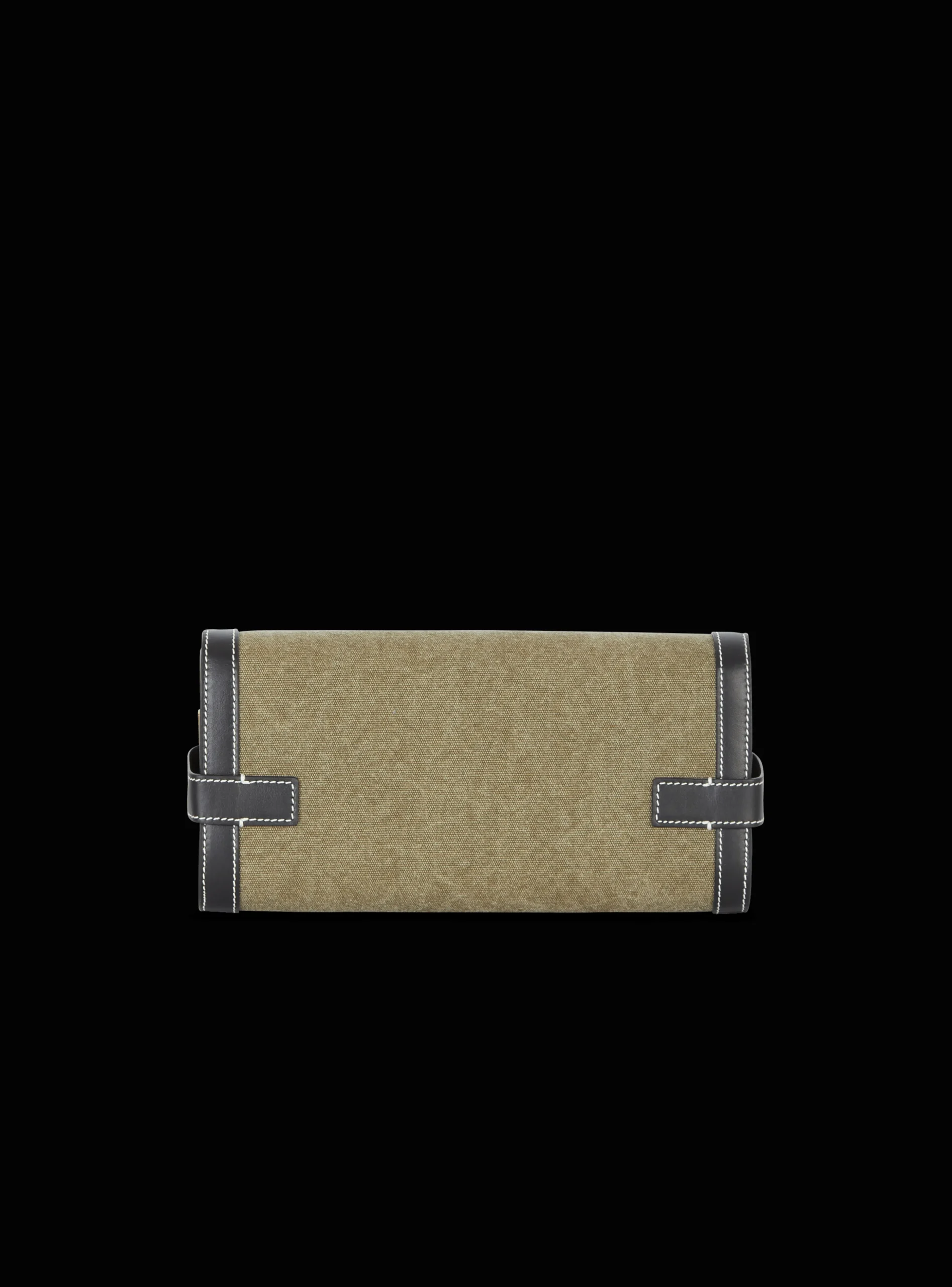 Women Balmain Canvas B-Buzz 23 Clutch Bag With Leather Panels