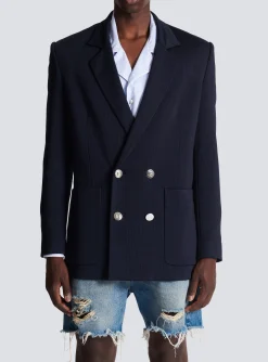 Balmain Casual Mini Monogram Blazer