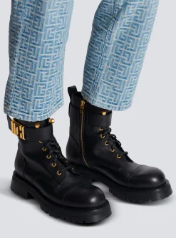 Women Balmain Charlie Leather Ranger Boots